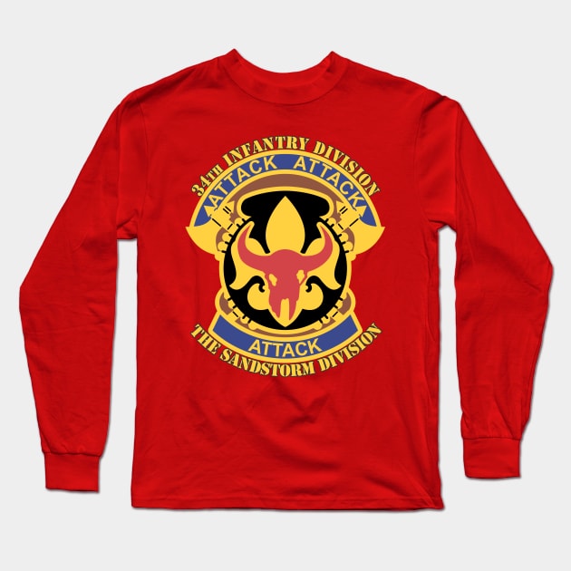 34th Infantry Division Long Sleeve T-Shirt by MBK